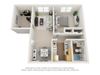 1 Bedroom 1 Bath plus Den Floor Plan